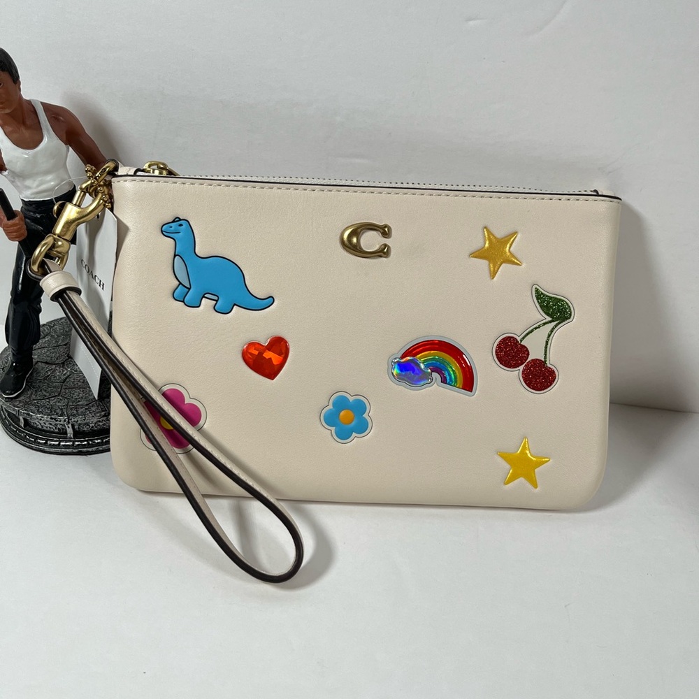 Sold ❌Coach Essential Small Wristlet With Sticker Print NWT